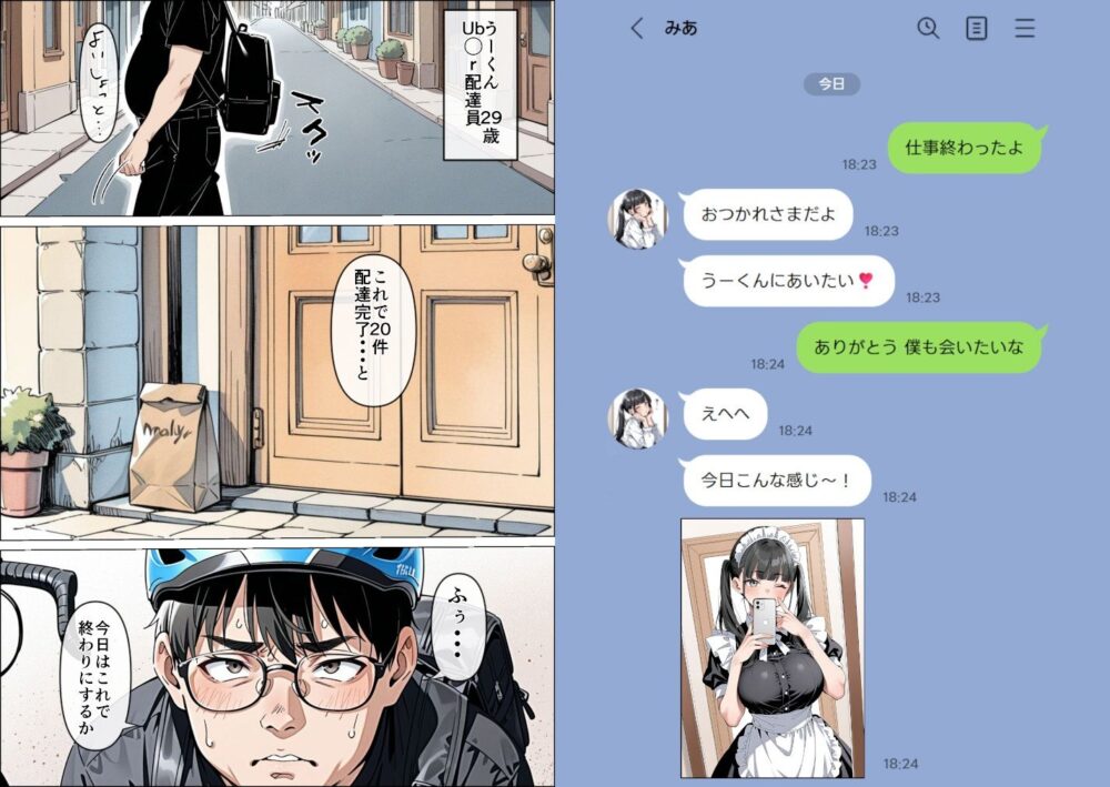 Ub●rの配達先で推しコンカフェ嬢が彼氏とヤってた話 画像1