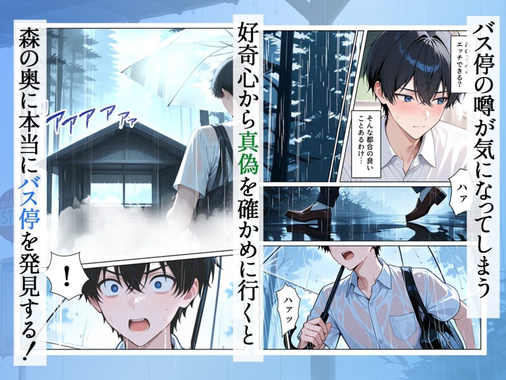 雨宿りのバス停で学園美女と濡れ透けSEXした話 画像3