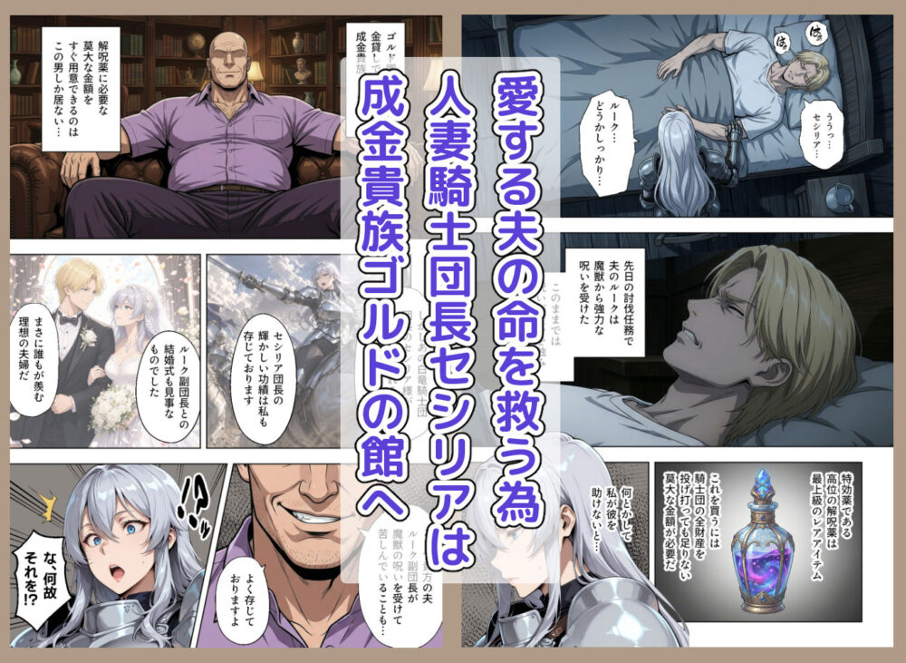 絶対服従契約〜気高き人妻騎士団長が成金おっさん貴族に性教育されてメス堕ちする話 画像1