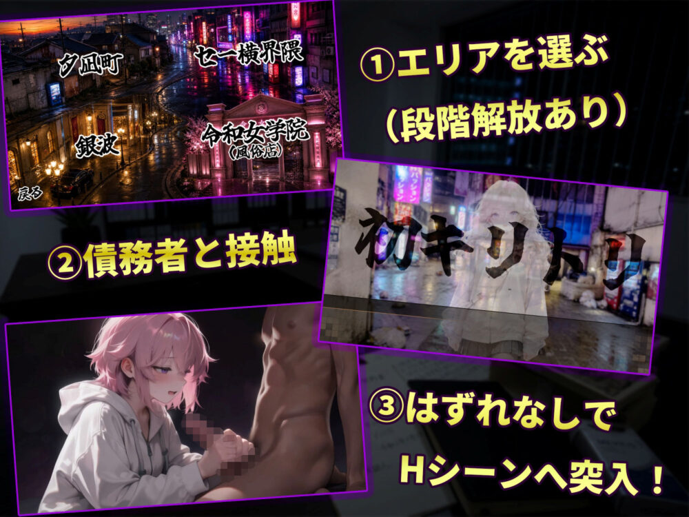 【スマホ対応】キリトリ48 〜借金のカタは48人の女〜 闇金債務者コレクション型シネマティックノベルゲーム 画像3